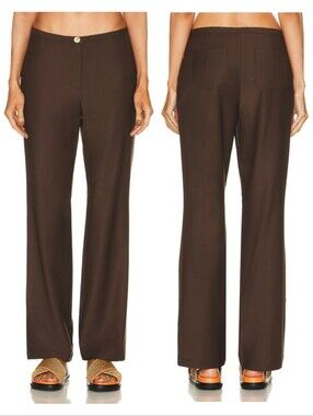 NWT | Siedres Elza Trouser Pant Low Rise Straight Leg Brown EU 40/ US Large